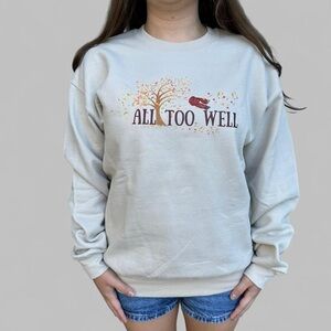 Taylor Swift Cream Crewneck Sweatshirt ALL TOO WELL Medium